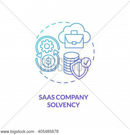 Saas Company Solvency Concept Icon. Software As Service Challenge Idea Thin Line Illustration. Enter