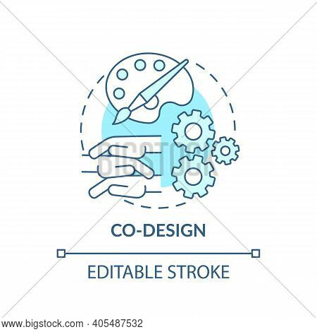 Co-design Concept Icon. Co-production Element Idea Thin Line Illustration. Development Process. Coll