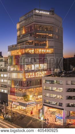Tokyo, Japan - December 15 2019: Bird's View Of Q Plaza Building In The Japanese Youth Culture Fashi