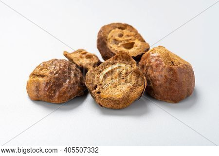 Side View Chaochuanlianzi Or Toosendan Fructus Or Fried Szechwan Chinaberry Fruit