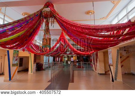 Jaisalmer, Rajasthan, India - 15th October 2019 : Decorated Tanot Mata Mandir At India Pakistan Bord