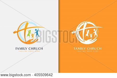 Family Church Logo Design. Usable For Business, Community, Foundation, Tech, Services Company. Vecto