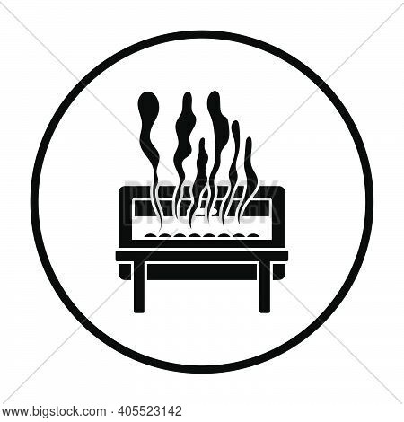 Chafing Dish Icon. Thin Circle Stencil Design. Vector Illustration.