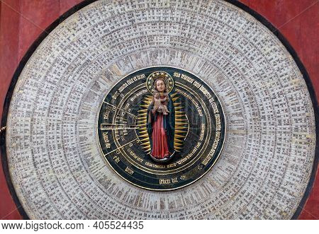 Gdansk, Poland - Sept 9, 2020: Astronomical Clock In St Mary's Church Made In 1464-1470 By Hans Düri