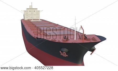 Bulk Carrier Big Cargo Ship Isolated 3d Rendering