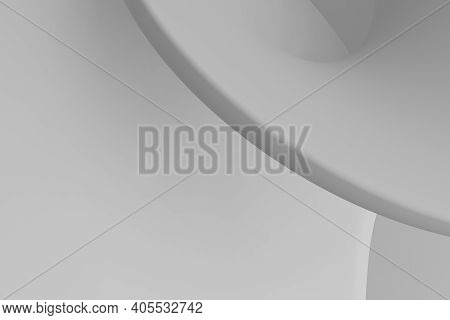 Abstract Computer Generated 3d Distorted Wave Shape - Black And White