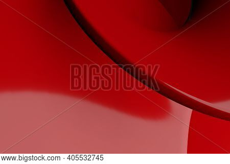 Red Shinny Abstract Computer Generated 3d Distorted Wave Volume