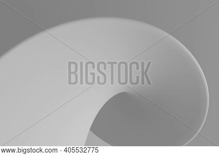 Abstract Computer Generated 3d Distorted Shape Black And White Grayscale