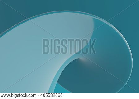 Abstract Computer Generated 3d Distorted Shape Teal Blue