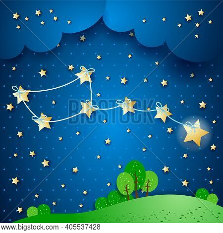 Polar Star, Fantasy Illustration. Vector Illustration Eps10