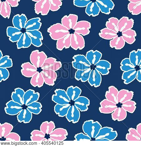 Floral Seamless Pattern. Cute Floral Background. Pattern For Baby, Kids And Child Background With Fl