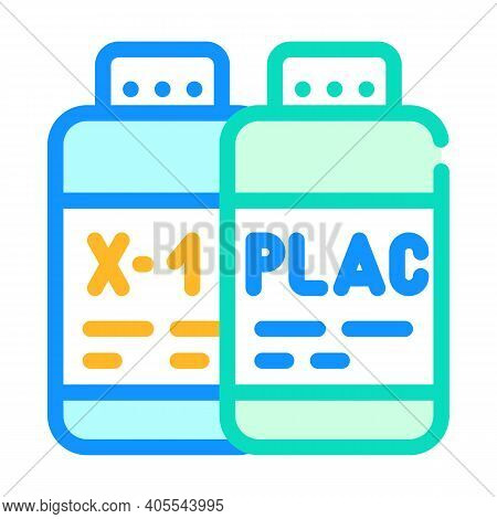 Test Samples Of Vaccine And Placebo Color Icon Vector Illustration