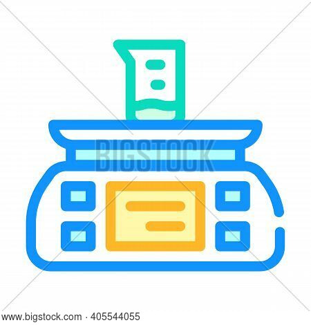 Electronic Scale For Vaccine Color Icon Vector Illustration