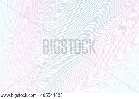 Soft Pink, Blue Zigzag Pattern For Watermark. Guilloche Design. Wavy Lines. Thin Curves. Soft Gradie