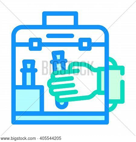Vacuum Chamber For Work With Vaccine Color Icon Vector Illustration