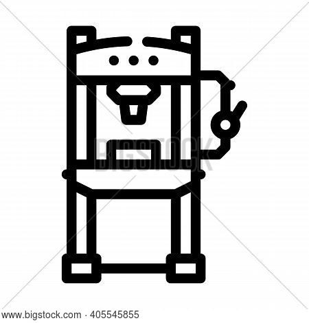 Hydraulic Press Line Icon Vector Illustration Flat