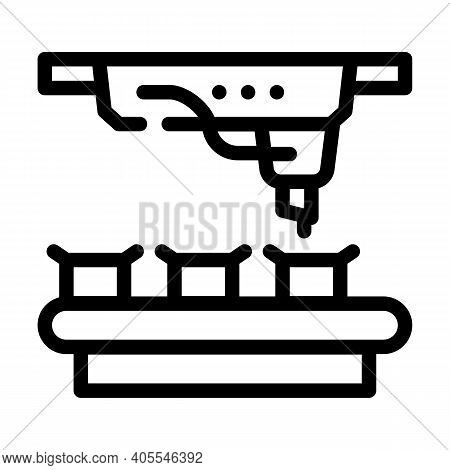 Conveyor For Packaging Vaccine Line Icon Vector Illustration