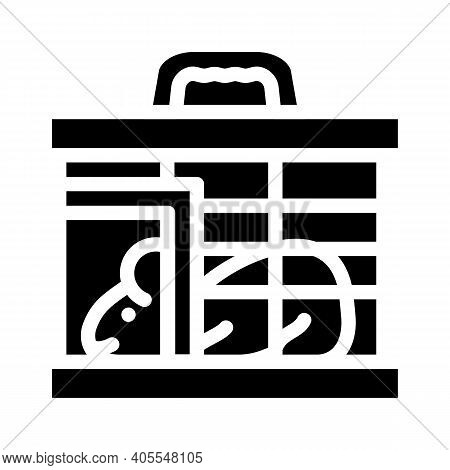 Mouse For Testing Vaccine Glyph Icon Vector Illustration