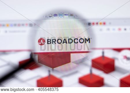 Saint Petersburg, Russia - 28 January 2021: Broadcom Website Page With Logo Close-up, Illustrative E