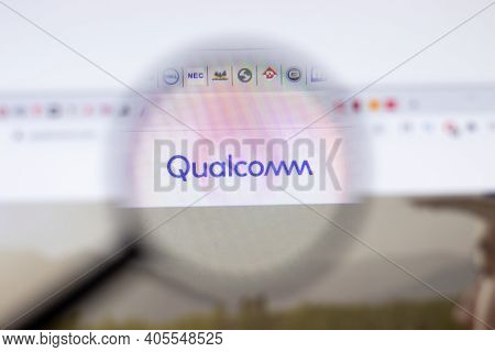 Saint Petersburg, Russia - 28 January 2021: Qualcomm Website Page With Logo Close-up, Illustrative E