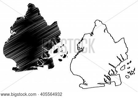 Kings County, New York State (u.s. County, United States Of America, Usa, U.s., Us) Map Vector Illus