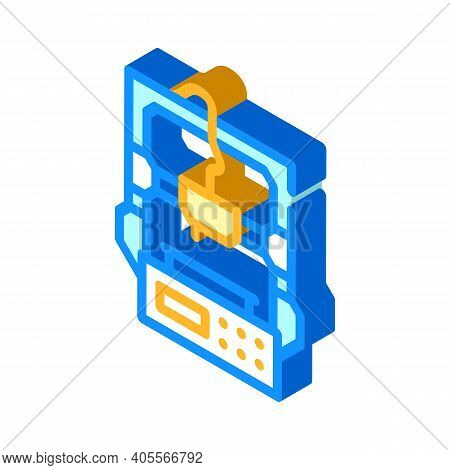 Entry Level 3d Printer Isometric Icon Vector Illustration