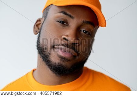 Friendly African Man. People Of Color. Black Lives Matter. No Racism. Peaceful Dark Skin Guy Face In