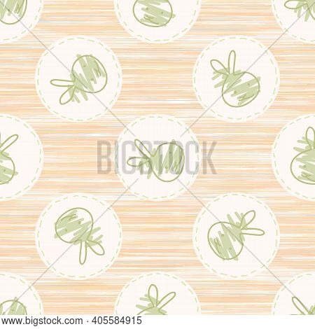 Cute Crayon Scribble Rabbit Kid Doodle Background. Hand Drawn Earthy Whimsical Motif Seamless Patter