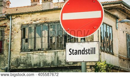 Street Sign The Direction Way To Improvement Versus Standstill