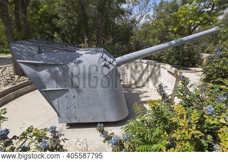 Sevastopol, Crimea, Russia - July 27, 2020: Gun B-13 Battery Of Lieutenant-commander Matyukhin In Th