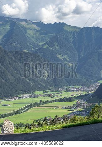 Valley View Of Zillertal Villages In Tyrol Austria