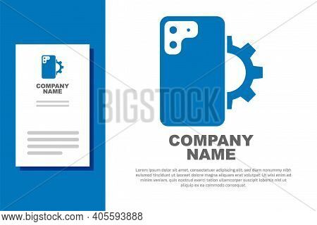 Blue Phone Repair Service Icon Isolated On White Background. Adjusting, Service, Setting, Maintenanc
