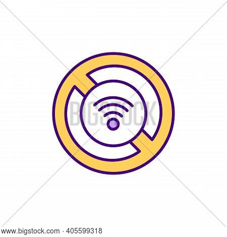 No Internet Access Rgb Color Icon. Wifi Connectivity Issue. Coping With Unstable Network Access. Wir