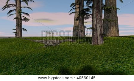 Coelophysis im Dschungel