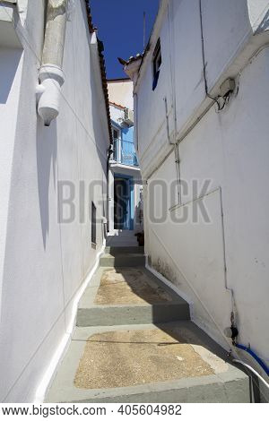 Skiathos, Greece - August 13, 2019. Streets And Alleyways, Skiathos Town, Greece, August 13, 2019.