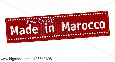 Rubber Stamp With Text Made In Marocco Inside, Vector Illustration