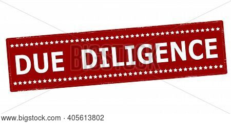 Rubber Stamp With Text Due Diligence Inside, Vector Illustration