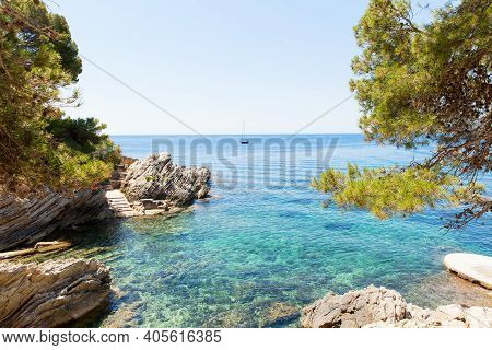 Bay Beach Of Cala Gat In Cala Ratjada, Spain Mediterranean Sea .