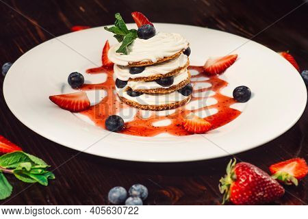 Original Dessert With Crispy Sesame Cookies.  Delicious.