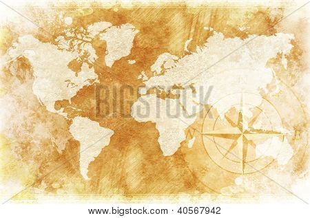 Mappa del mondo rustico