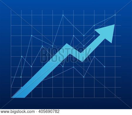 Diagram Rising. Diagram, Graph Growth. Vector Chart. Stock Vector Illustration.
