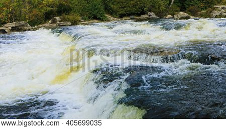 The Sauble Falls In Ontario, Canada In Late Fall