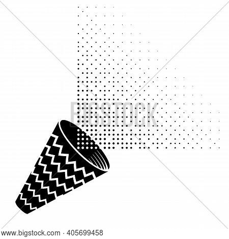 Black Confetti Icon Isolated On White Background.