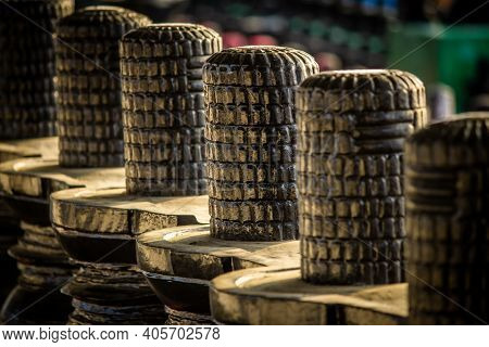 Group Of Idols(known As Lingams) Of God Shiva In A Temple In Kolar, India