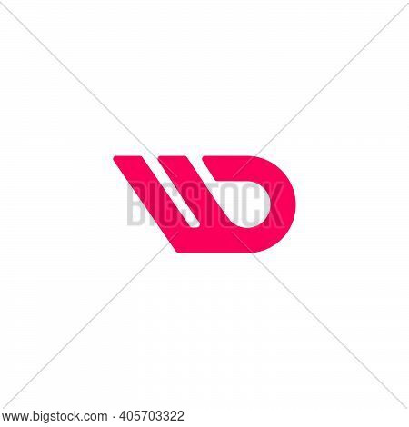 Letter Ud Simple Geometric Line Symbol Logo Vector