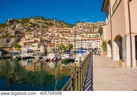 Portopiccolo, Italy - October 31st 2020. Portopiccolo, An Upmarket Resort And Marina, On The Coast O