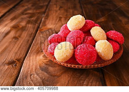 Castagnole. Traditional Sweet Pastries During The Carnival Period In Italy. Street Food, Round Biscu