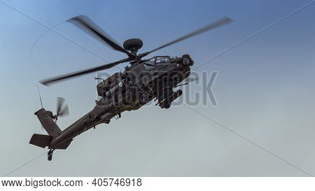 Fairford, Uk - 15th July 2017: A Sukhoi Su-27 Flanker Fighter Aircraft In Flight