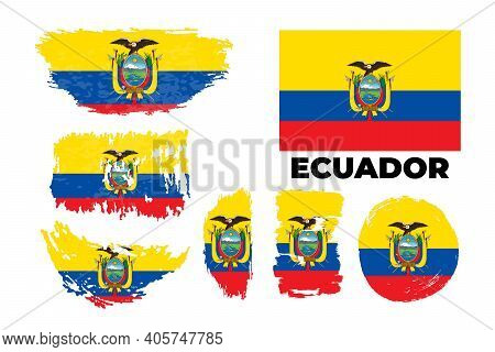 Flag Of Ecuador, Republic Of Ecuador. Template For Award Design