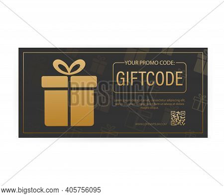Different Modern Birthday Card With Red Giftcode For Banner Design. Giftcode In Modern Style. Christ